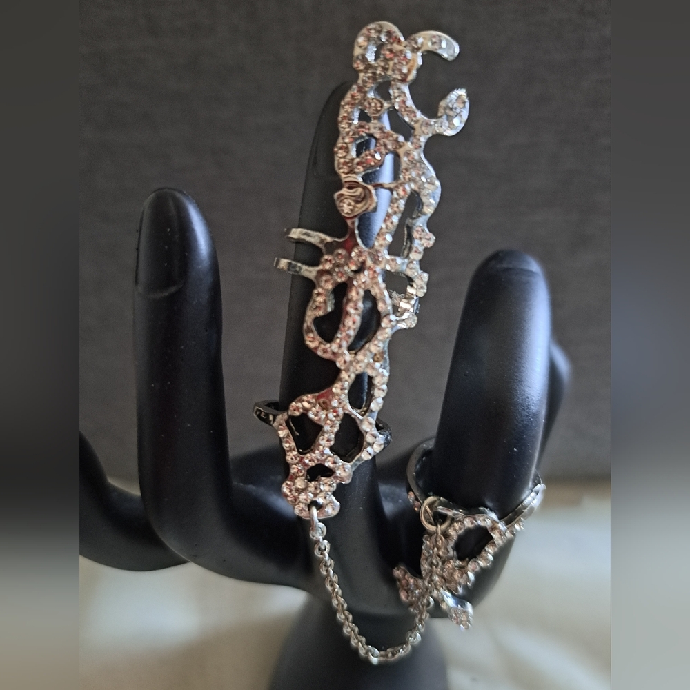 Silverlke Chain Double Ring. - Picture 2 of 3